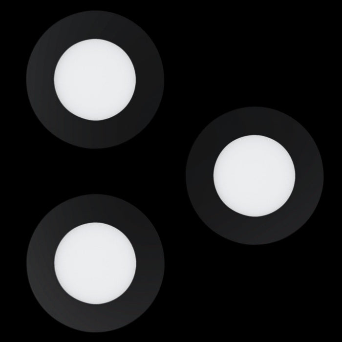 eglo fueva z set of 3 black smart led recessed lights living room close up