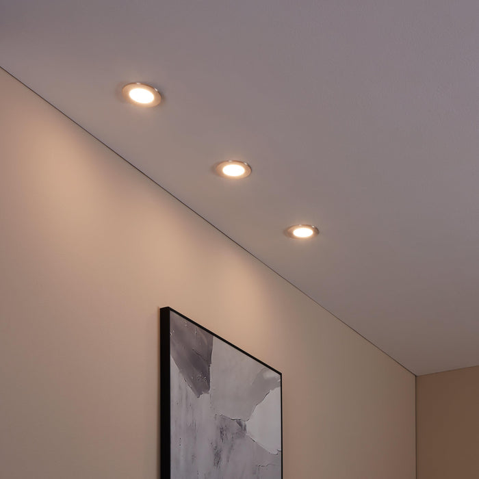 eglo fueva z set of 3 smart led nickel recessed lights