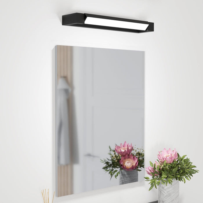 eglo gemiliana ip44 led black bathroom wall light 45cm
