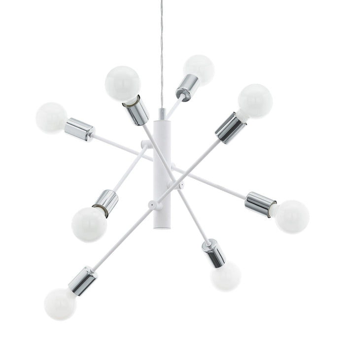 eglo gradoli 8 light white chrome ceiling pendant kitchen lighting