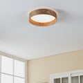 eglo luppineria sandy white wood flush ceiling light 38cm