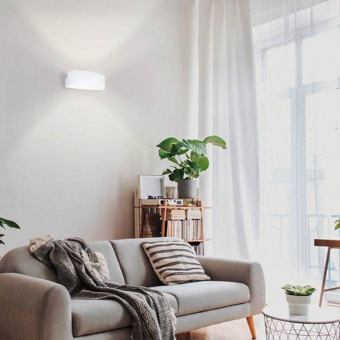eglo maccacari curved white led wall light