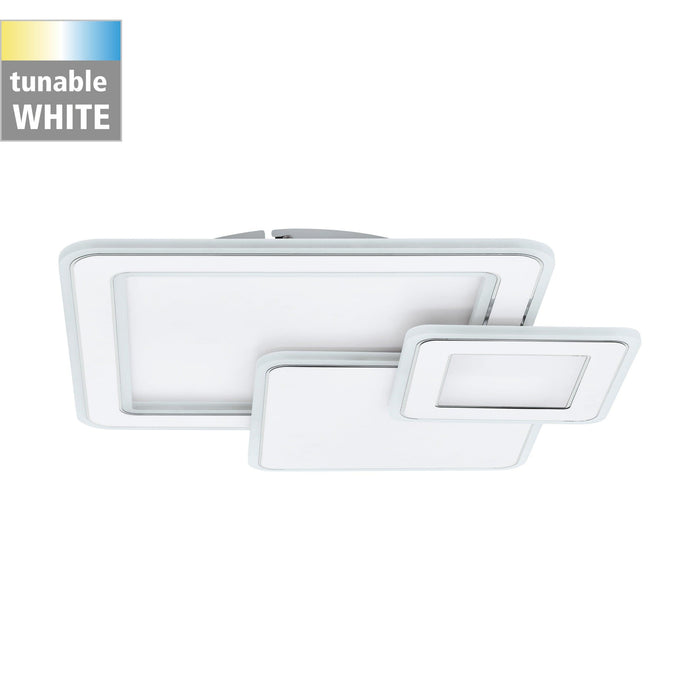 eglo mentalurgia chrome 3 square design led flush kitchen lighting