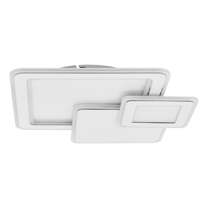 eglo mentalurgia chrome 3 square design led flush living room image