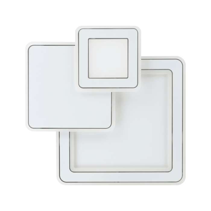 eglo mentalurgia chrome 3 square design led flush hallway lighting