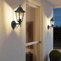 eglo navedo ip44 black silver upright lantern outdoor wall light