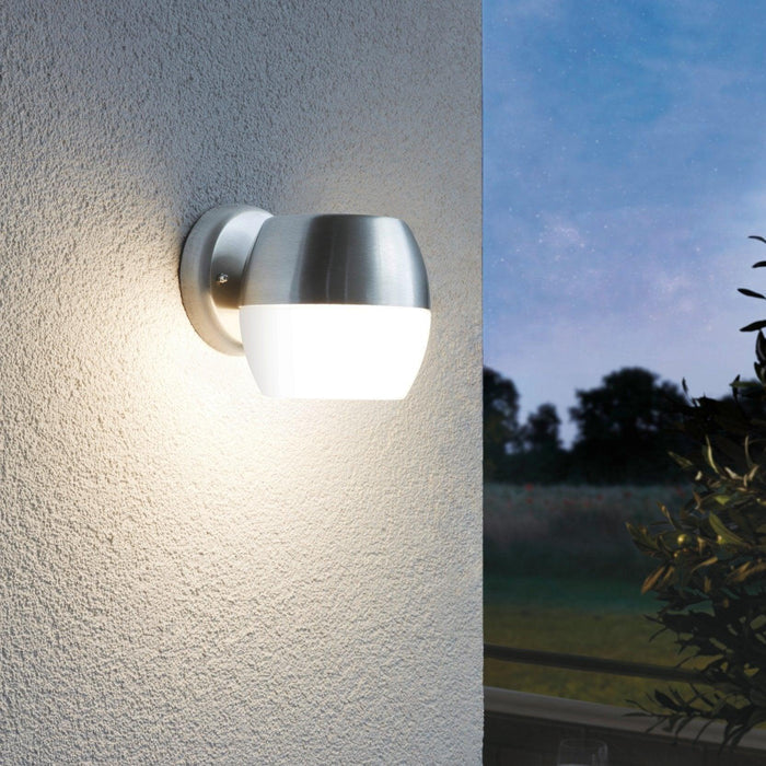 eglo oncala ip44 stainless steel outdoor led wall light
