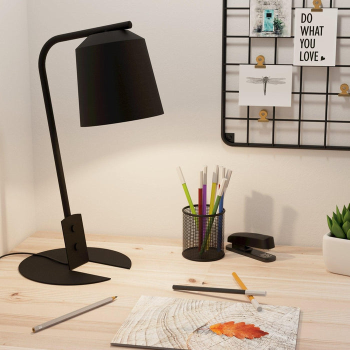 eglo oneda black metal desk lamp