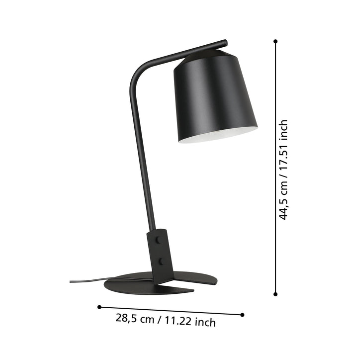 eglo oneda black metal desk lamp kitchen lighting