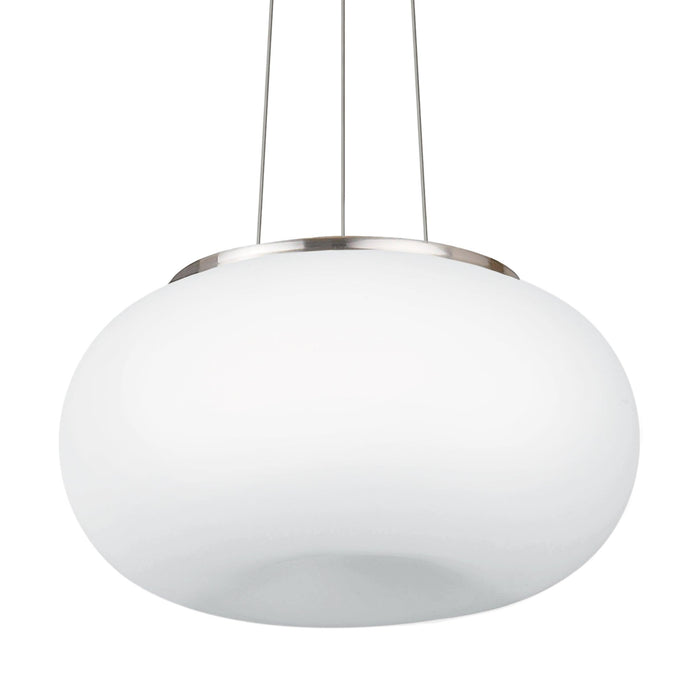 eglo optica white round opal glass nickel pendant 45cm Kitchen Lighting Close Up