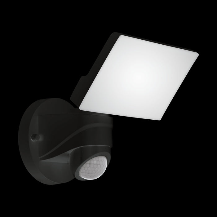 eglo pagino black led outdoor pir security spotlight light living room image