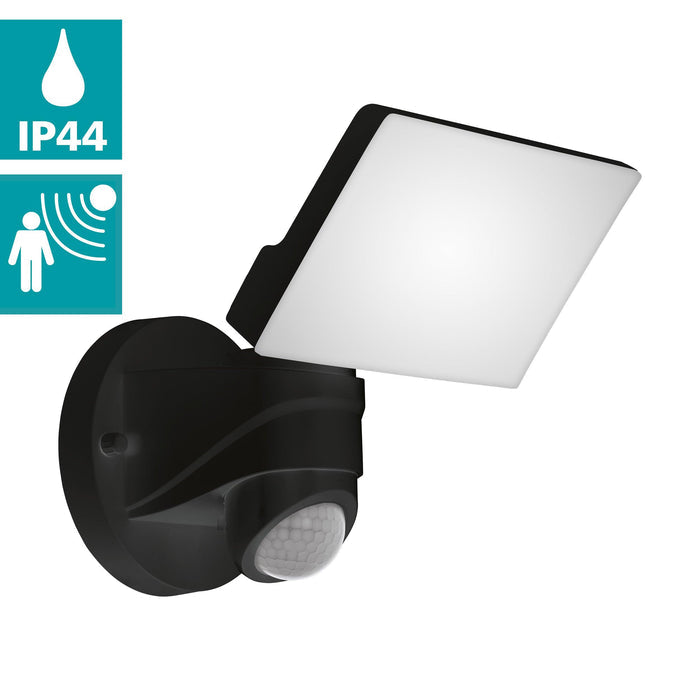 eglo pagino black led outdoor pir security spotlight light kitchen lighting