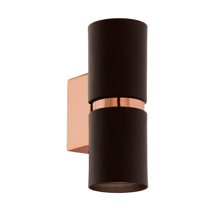 eglo passa brown copper wall light