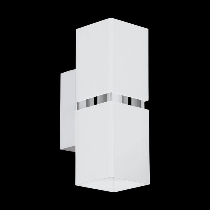 eglo passa chrome white 2 light wall light living room image
