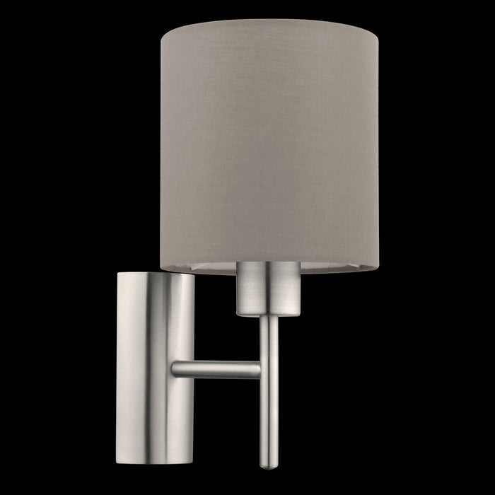 eglo pasteri nickel wall light taupe shade living room image