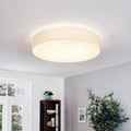eglo pasteri white flush fabric drum shade 98cm