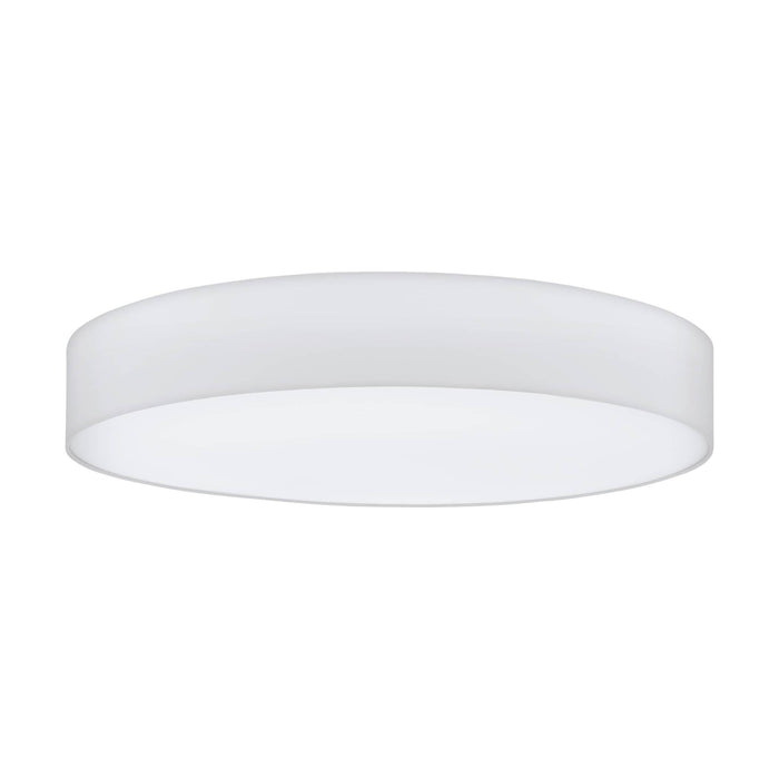 eglo pasteri white flush fabric drum shade 98cm living room image