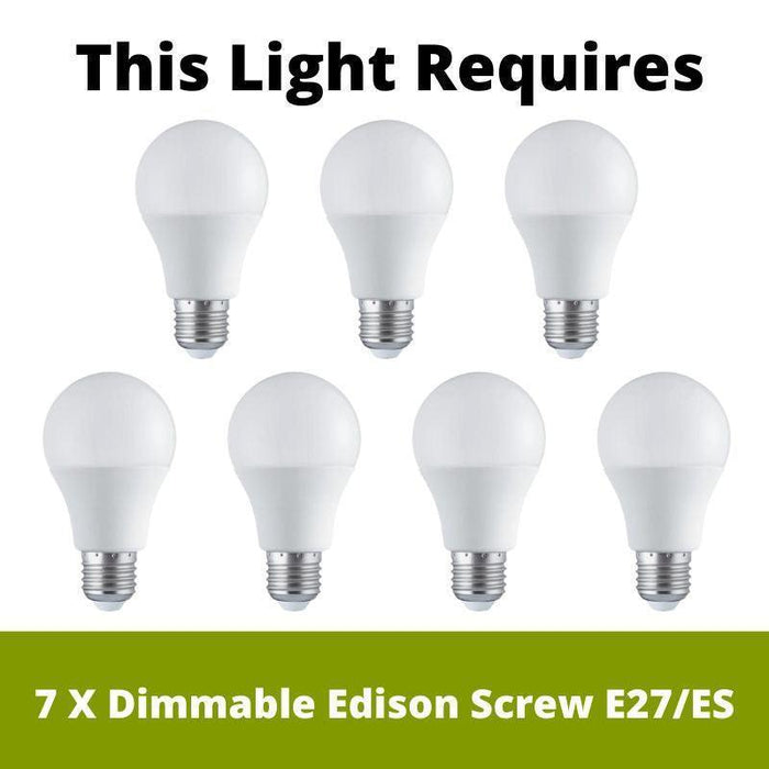 Eglo Pasteri White Flush Fabric Drum Shade - 98cm requires 1 x Edison Screw E27/ES bulbs
