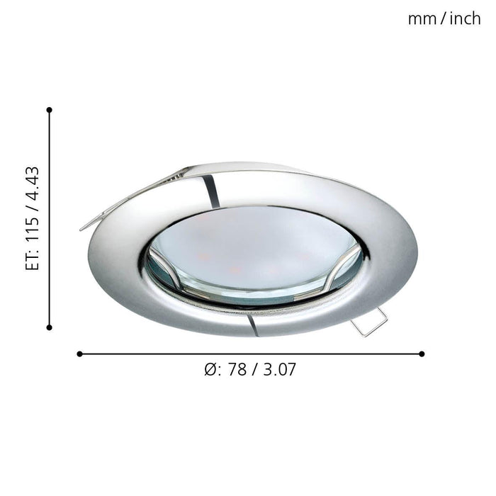eglo peneto set of 3 chrome recessed downlights 7 8cm living room image