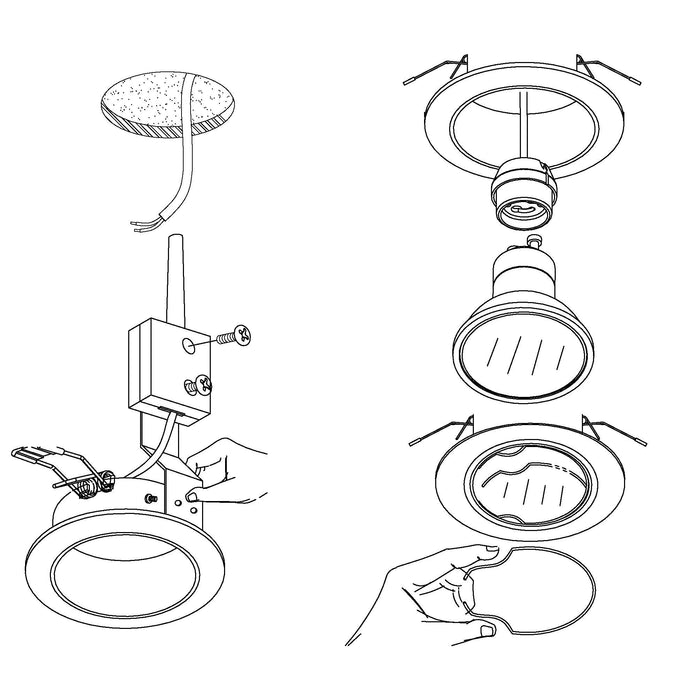 eglo peneto white metal recessed downlights kitchen lighting