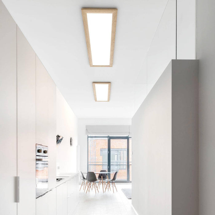 eglo piglionasso oak framed rectangular led panel flush