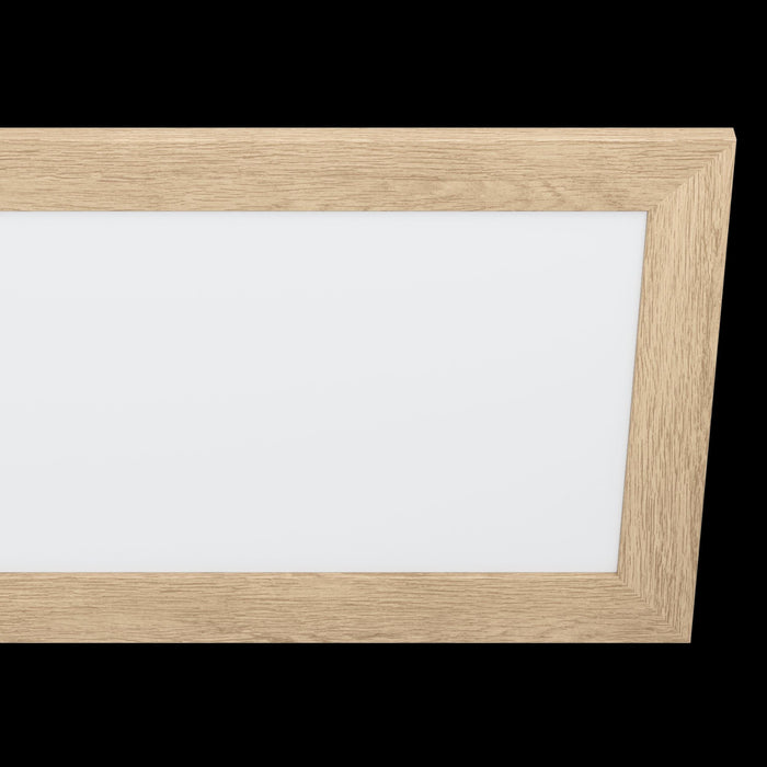 eglo piglionasso oak framed rectangular led panel flush kitchen lighting