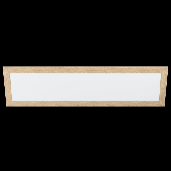 eglo piglionasso oak framed rectangular led panel flush living room image