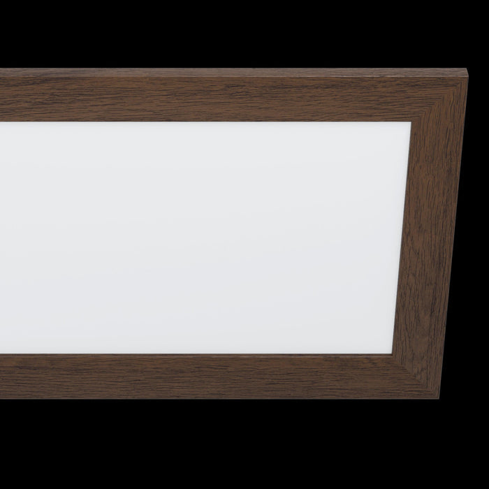 eglo piglionasso walnut framed rectangular led panel flush living room image