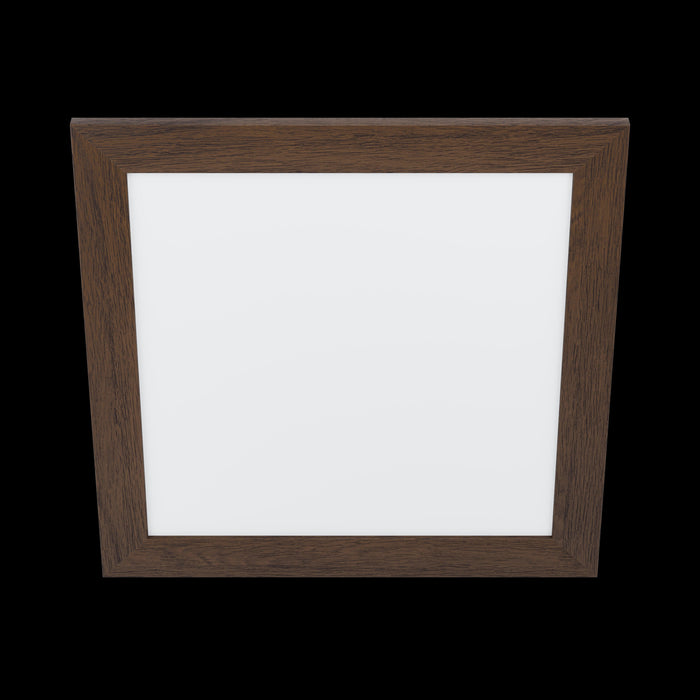 eglo piglionasso walnut framed square led panel flush 50cm