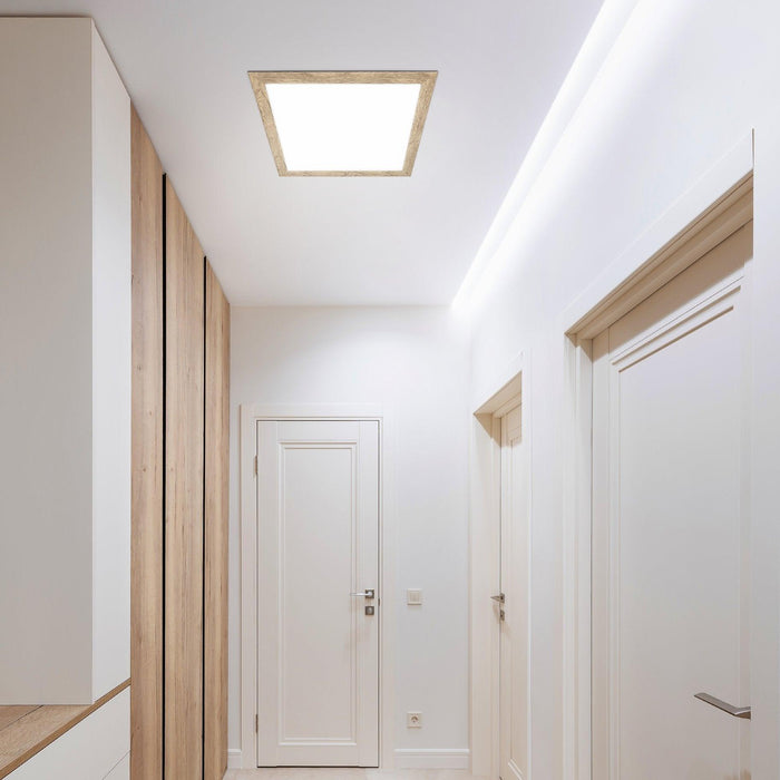 eglo piglionasso wooden framed square led panel flush 64 5cm