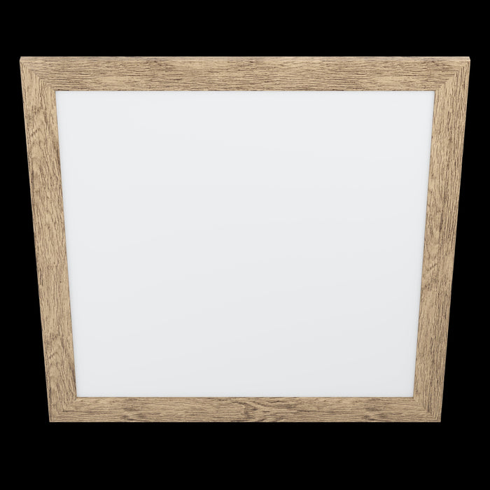 eglo piglionasso wooden framed square led panel flush 64 5cm living room image