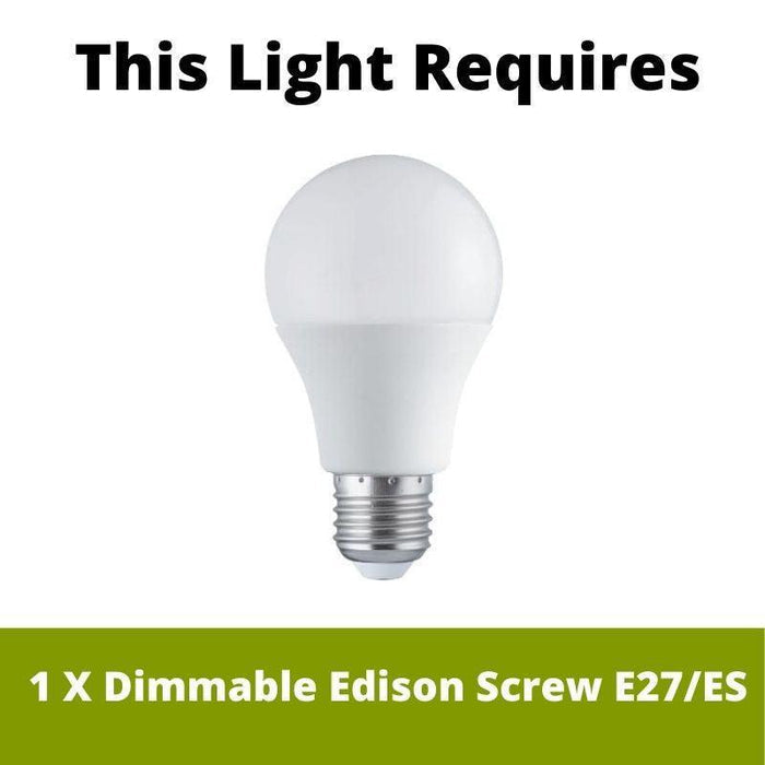 Eglo Rondo Opal Glass Sphere & Nickel Ceiling Pendant - 33cm requires 1 x Edison Screw E27/ES bulbs