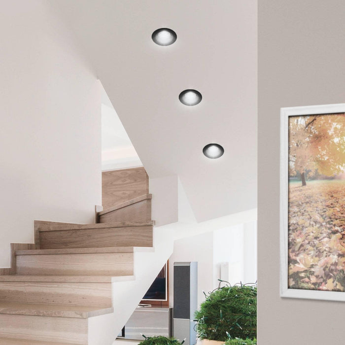 eglo salabate black led recessed ceiling light cool white
