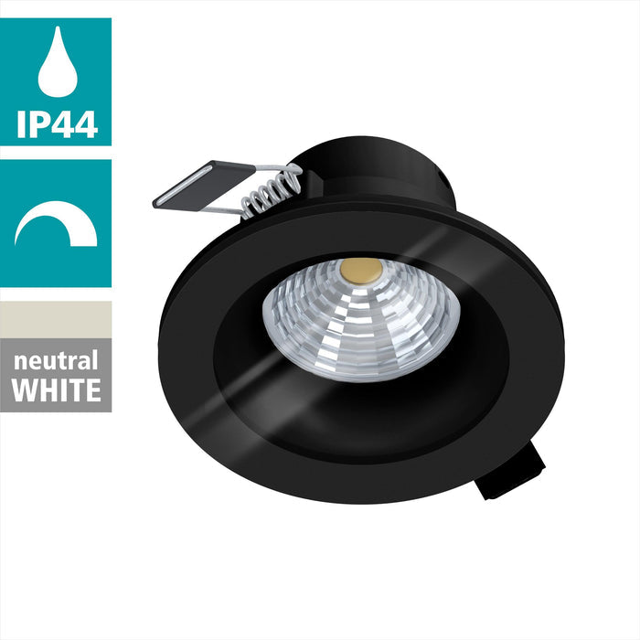 eglo salabate black led recessed ceiling light cool white kitchen lighting