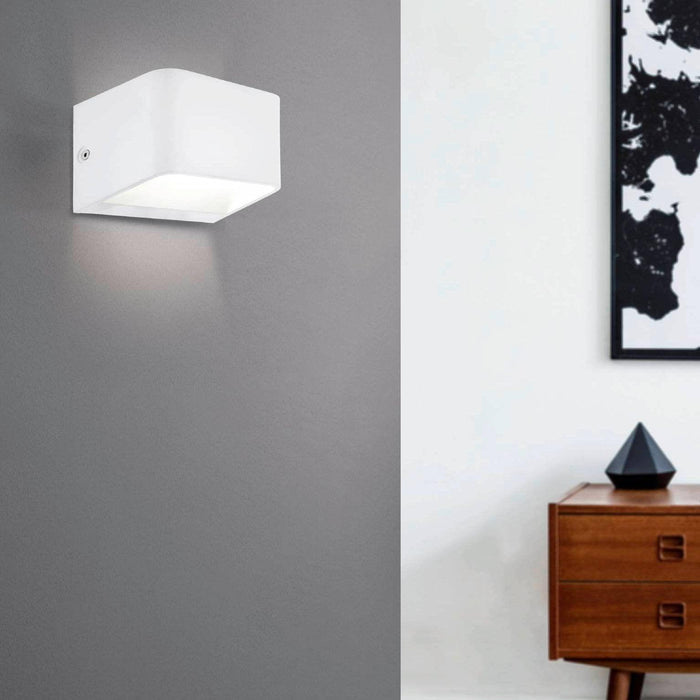 eglo sania 4 white led cube wall light