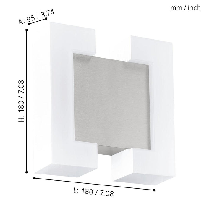 eglo sitia ip44 nickel led outdoor wall light hallway lighting