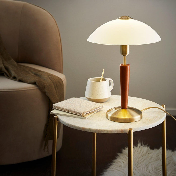eglo solo 1 bronze wood touch table lamp