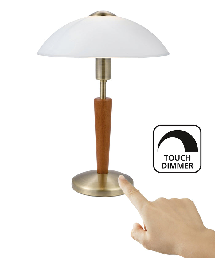 eglo solo 1 bronze wood touch table lamp living room image