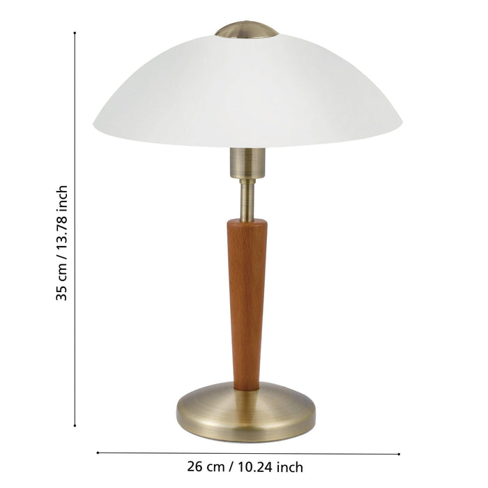Eglo Solo 1 Bronze & Wood Touch Table Lamp — rear view