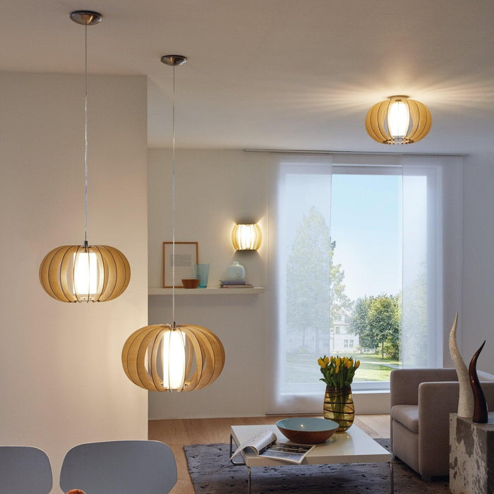eglo stellato 1 white glass wooden segment wall light