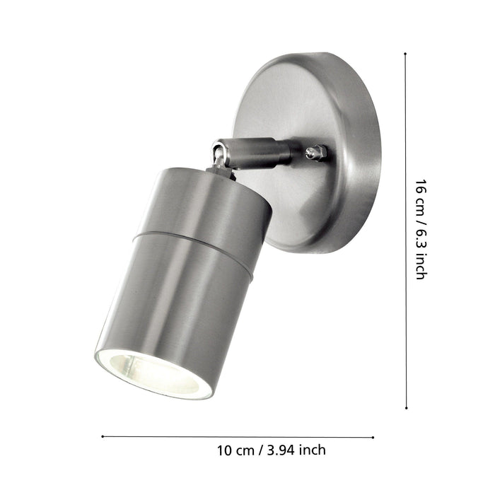 Eglo Stockholm 1 IP44 Stainless Steel Outdoor Spot Light — close-up detail