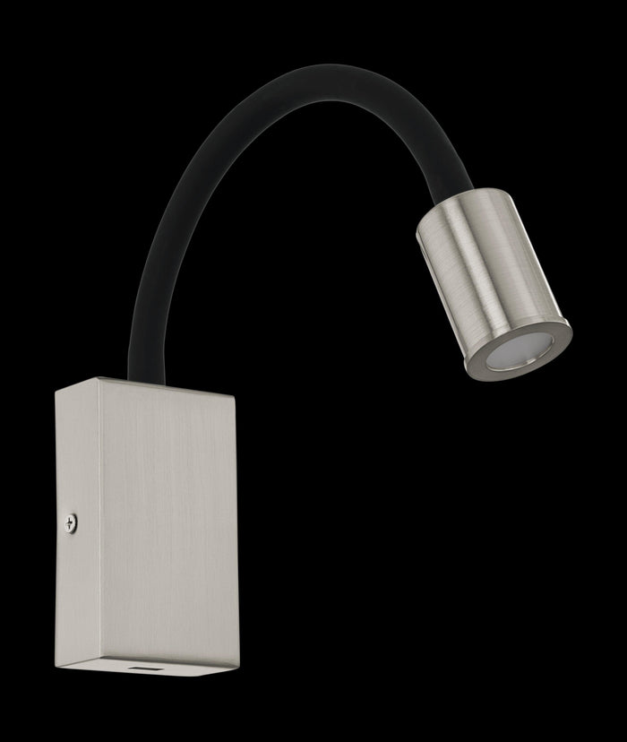 eglo tazzoli nickel led flexible wall light living room image