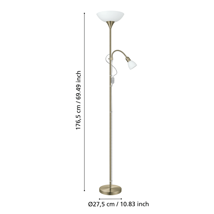 eglo up 2 bronze mother child floor lamp living room image