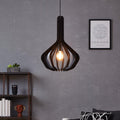 eglo velasco spherical black wood pendant living room image