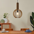 eglo velasco spherical wood segment ceiling pendant