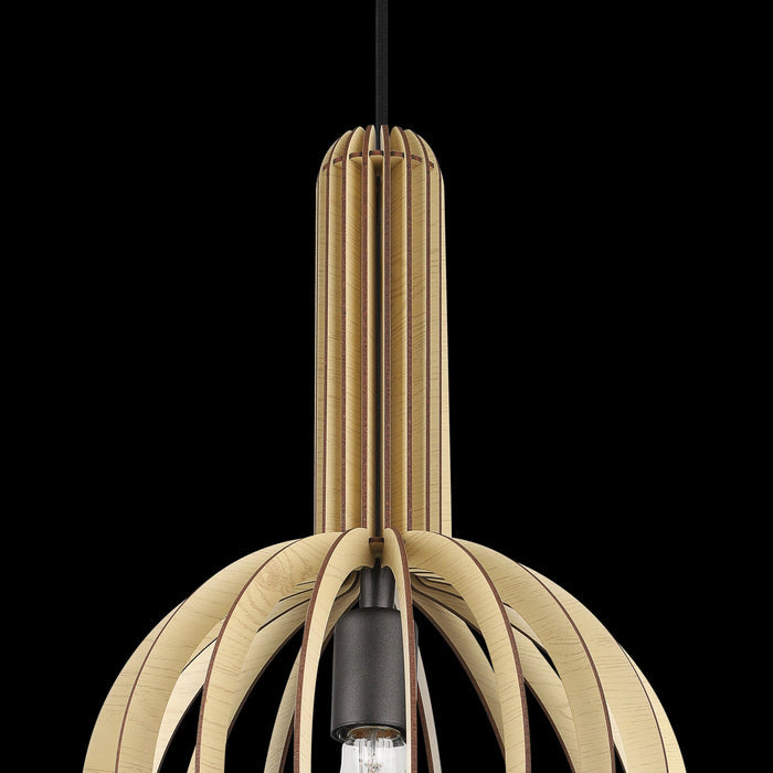 eglo velasco spherical wood segment ceiling pendant kitchen lighting