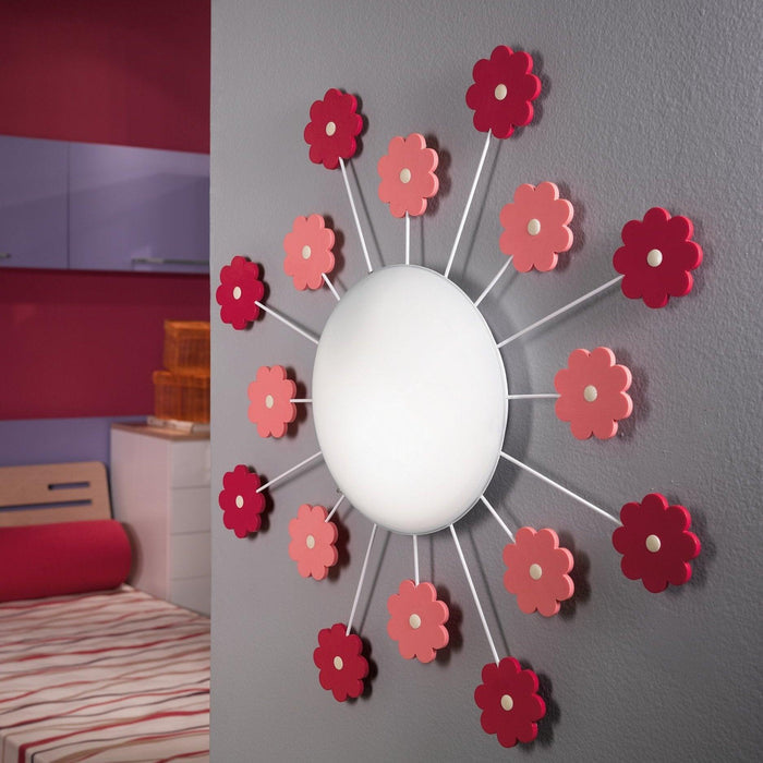 eglo viki 1 pink flour design flush ceiling light