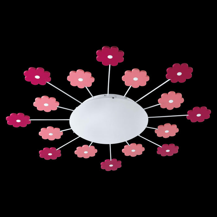 eglo viki 1 pink flour design flush ceiling light living room image
