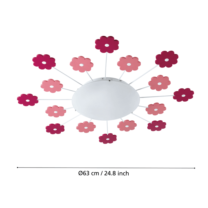 Eglo Viki 1 Pink Flour Design Flush Ceiling Light — close-up detail