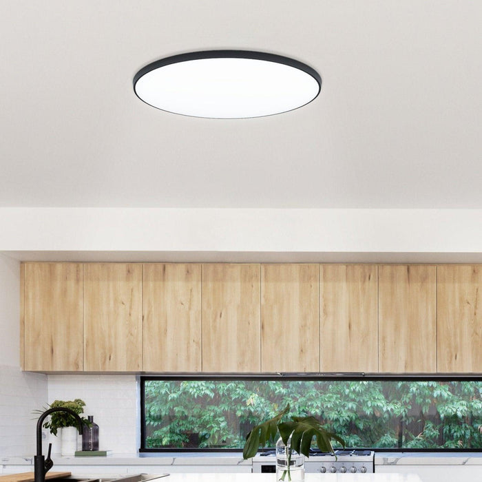 eglo zubieta a smart led black flush ceiling light 59 5cm